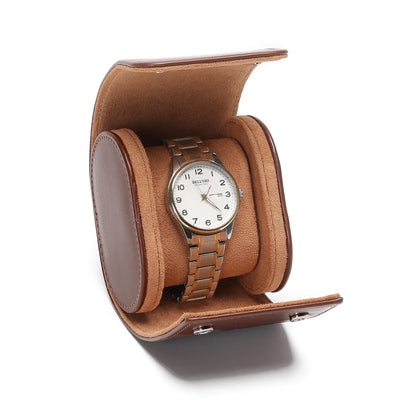 Stylish Men's Black PU Leather Watch Roll Organizer 1-3 Watch Case
