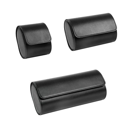 Stylish Men's Black PU Leather Watch Roll Organizer 1-3 Watch Case