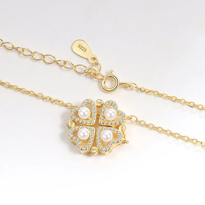 S925 Sterling Silver love Heart Clover