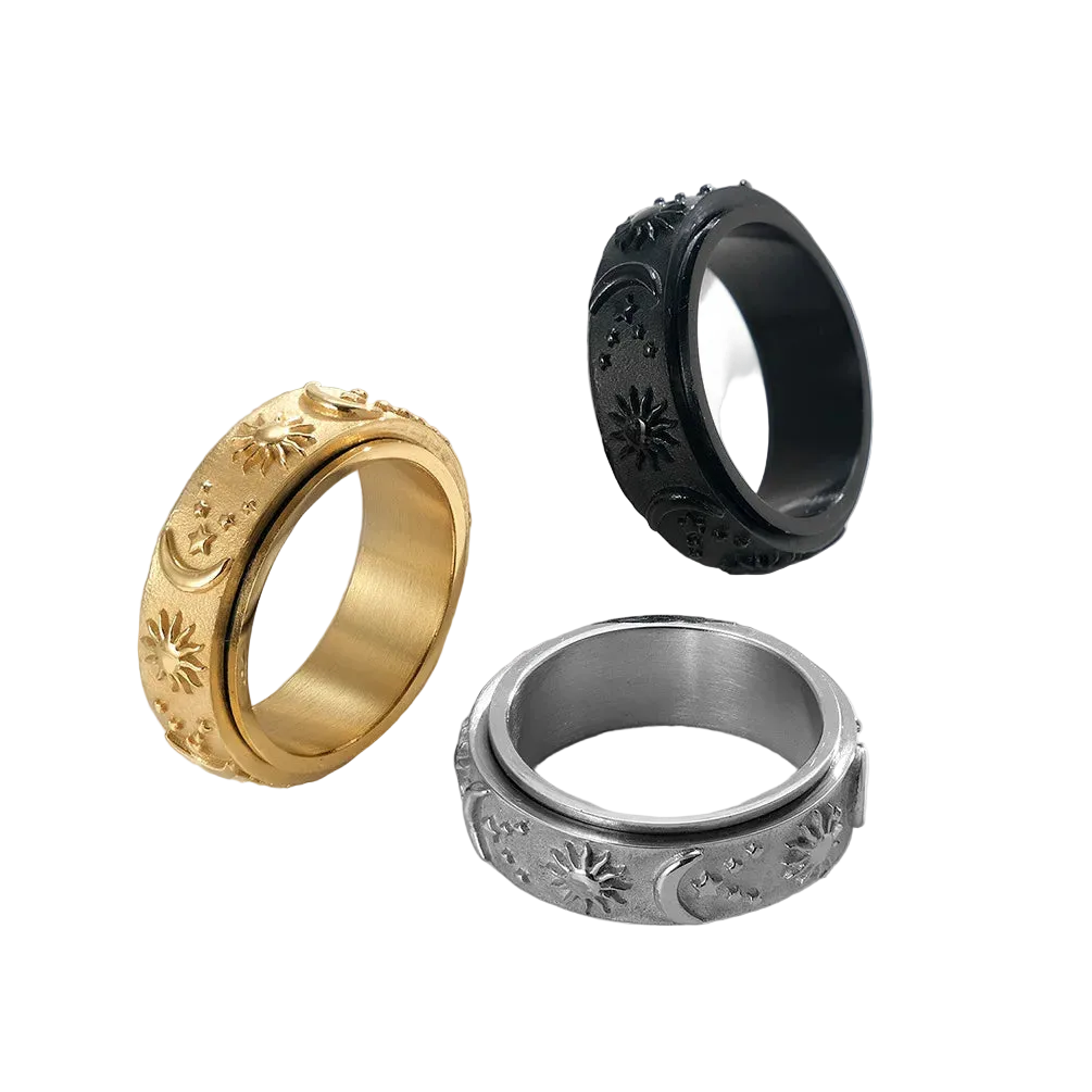 8MM Bohemia Style Star & Moon & Sun Design Rotatable