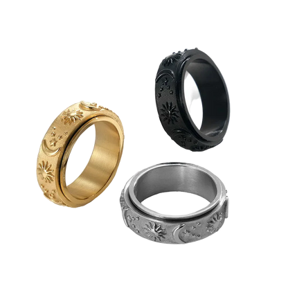 8MM Bohemia Style Star & Moon & Sun Design Rotatable