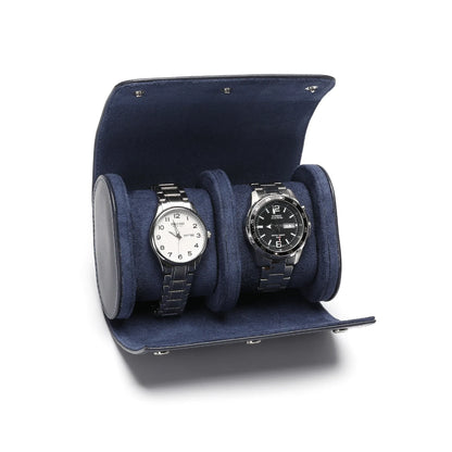 Stylish Men's Black PU Leather Watch Roll Organizer 1-3 Watch Case