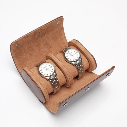 Stylish Men's Black PU Leather Watch Roll Organizer 1-3 Watch Case
