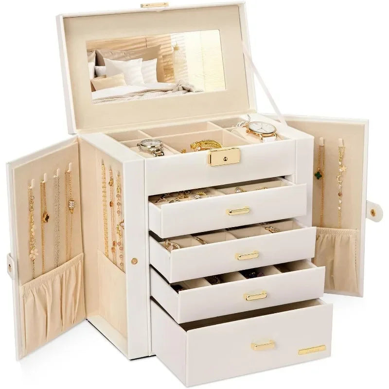 HUGE JEWELRY BOX MIRRORED  WATCH ORGANIZER