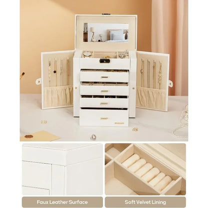 HUGE JEWELRY BOX MIRRORED  WATCH ORGANIZER