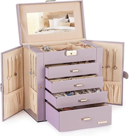 HUGE JEWELRY BOX MIRRORED  WATCH ORGANIZER