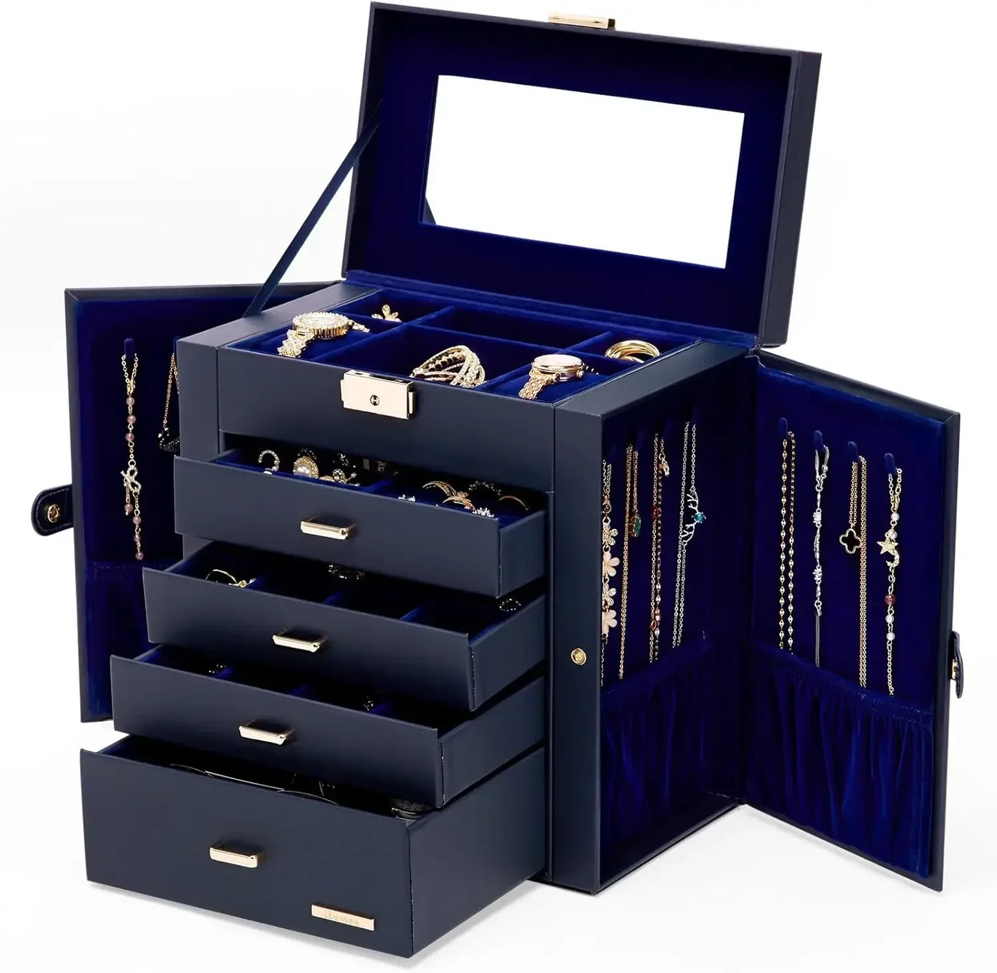 HUGE JEWELRY BOX MIRRORED  WATCH ORGANIZER