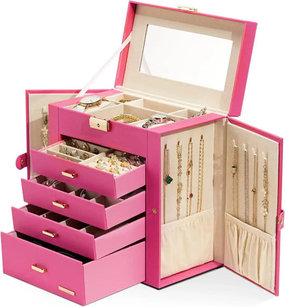 HUGE JEWELRY BOX MIRRORED  WATCH ORGANIZER