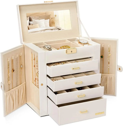 HUGE JEWELRY BOX MIRRORED  WATCH ORGANIZER
