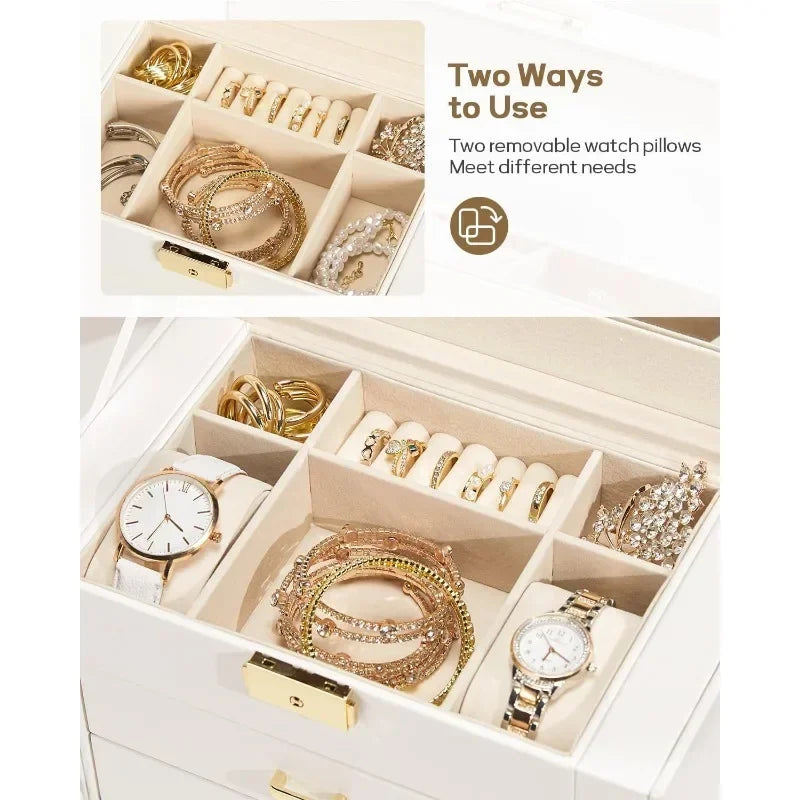 HUGE JEWELRY BOX MIRRORED  WATCH ORGANIZER