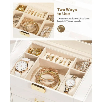 HUGE JEWELRY BOX MIRRORED  WATCH ORGANIZER