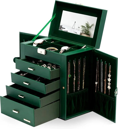 HUGE JEWELRY BOX MIRRORED  WATCH ORGANIZER